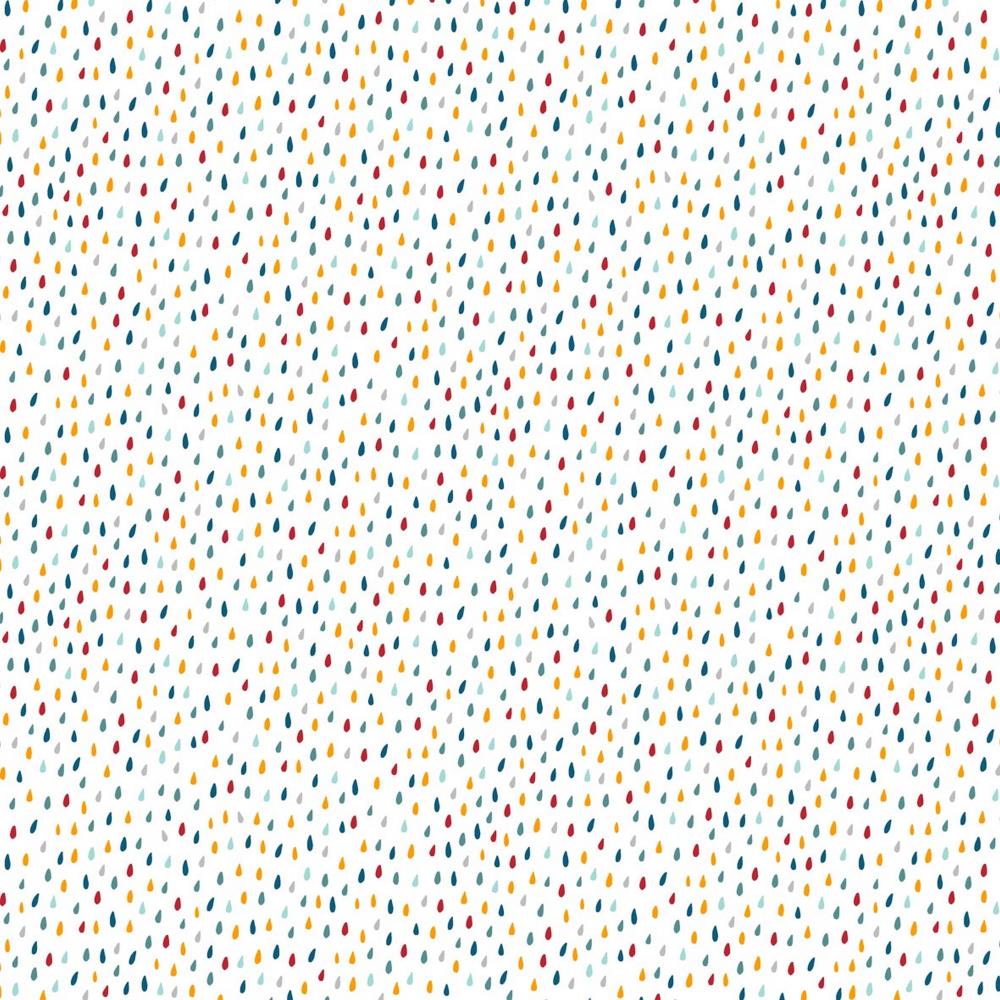 Poplin de bumbac cu imprimeu multicolor buline