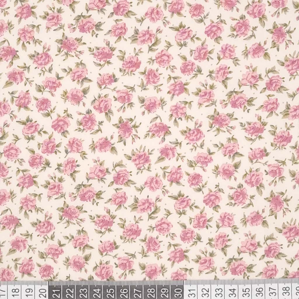 Poplin de bumbac cu imprimeu floral pastelat
