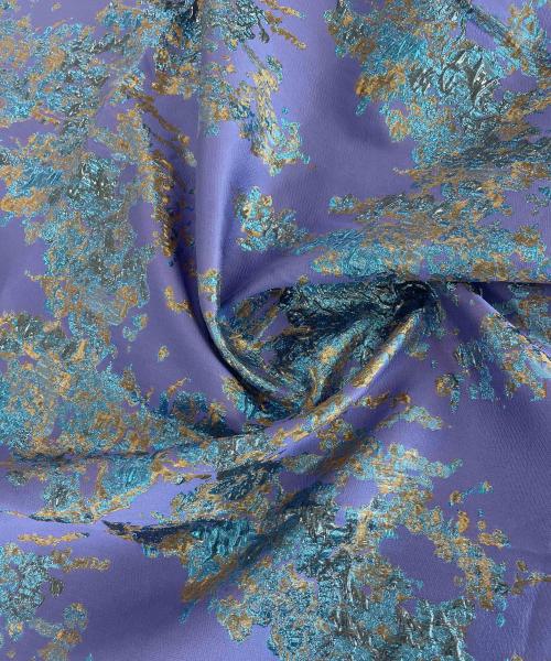 Brocart 003 - Brocart multicolor cu model abstract mov, turcoaz, bronz - Ambar Textile