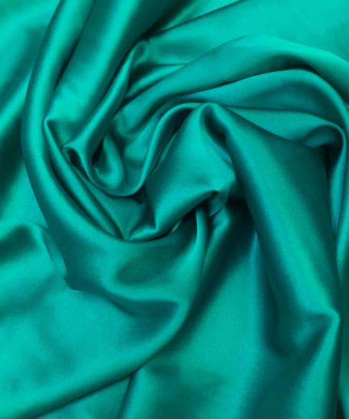 SILK 404 - Satin mătase naturală cu elasticitate verde turcoaz - Ambar Textile