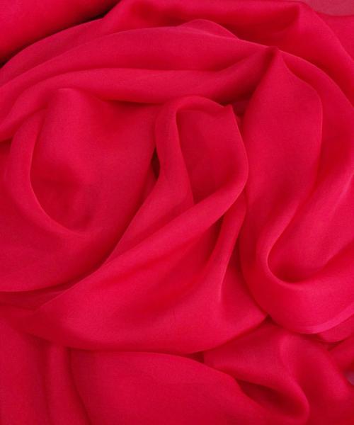 SILK 105 - Voal chiffon din mătase naturală roșu - Ambar Textile