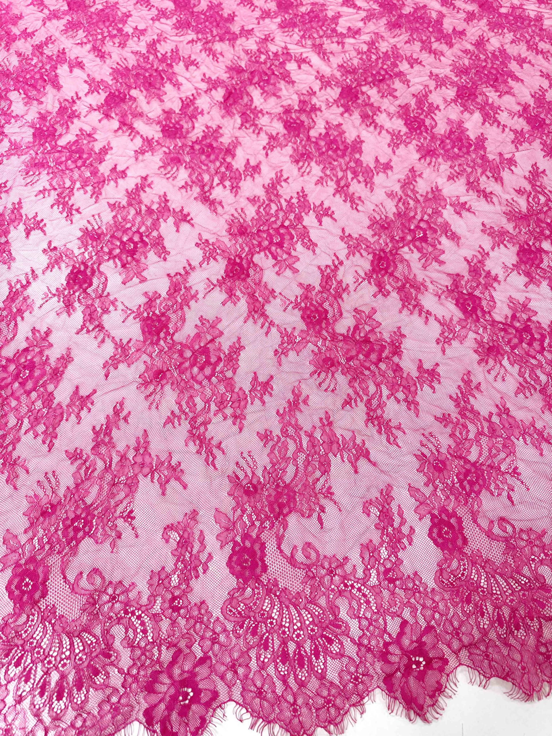 MC 148-5 01 - Dantela tip Chantilly roz fuxia - Ambar Textile