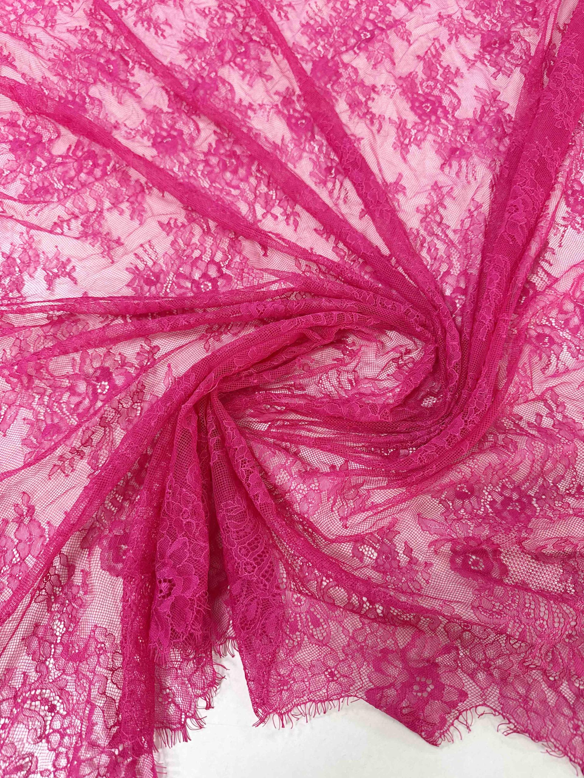 MC 148-5 01 - Dantela tip Chantilly roz fuxia - Ambar Textile